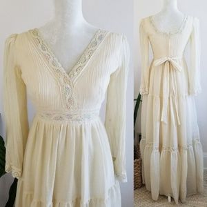 VTG 70s Nadine Prairie Maxi Dress